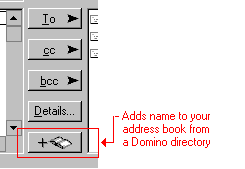Button for adding Domino Directory names